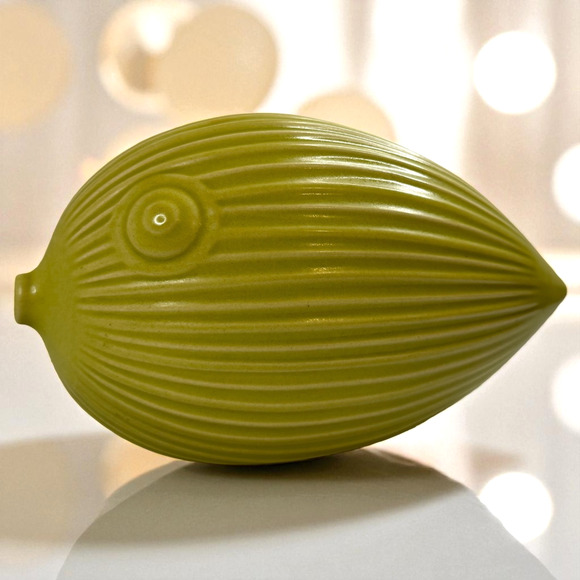 Jonathan Adler Puffer Blow Fish Menagerie Series Sculpture Green Ceramic Pottery - Picture 1 of 13